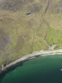 General oblique aerial view of St Kilda, centred on Clash na Bearnaich, taken from the SE.