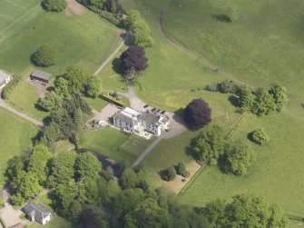 Oblique aerial view of Pitcairlie House, taken from the S.