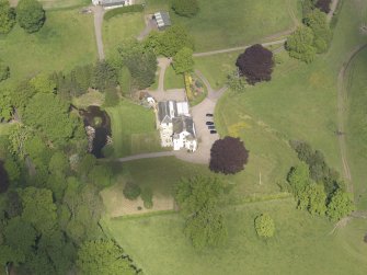 Oblique aerial view of Pitcairlie House, taken from the SSE.
