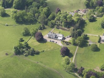 Oblique aerial view of Pitcairlie House, taken from the NE.
