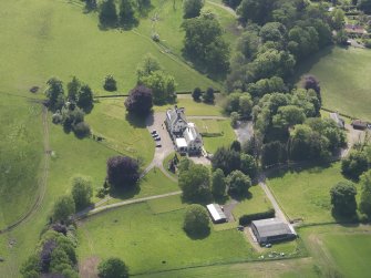 Oblique aerial view of Pitcairlie House, taken from the NNW.
