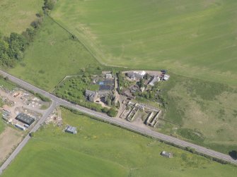 Oblique aerial view of Denmylne Castle, taken from the SSW.