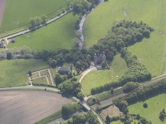 Oblique aerial view of Dairsie Castle, taken from the NW.