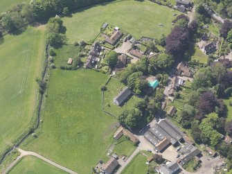 Oblique aerial view of Kilmany Parish Church, taken from the NNE.