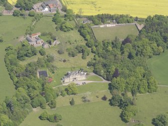 Oblique aerial view of Mountquhanie House, taken from the SSE.