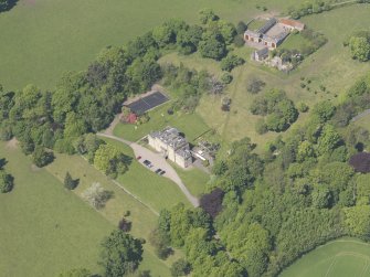 Oblique aerial view of Mountquhanie House, taken from the E.