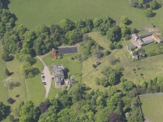 Oblique aerial view of Mountquhanie House, taken from the ENE.
