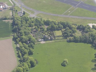 Oblique aerial view of Earlshall, taken from the W.