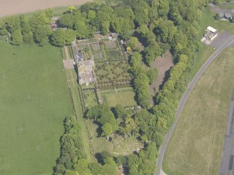 Oblique aerial view of Earlshall, taken from the S.