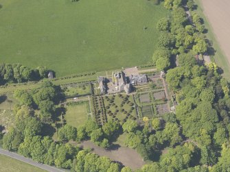 Oblique aerial view of Earlshall, taken from the E.