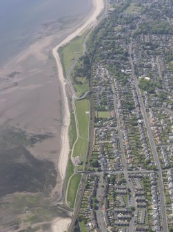 Oblique aerial view of Balmossie Halt, taken from the NE.