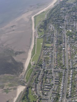 Oblique aerial view of Balmossie Halt, taken from the NE.