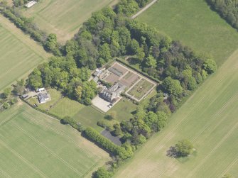Oblique aerial view of Balmanno House, taken from the W.