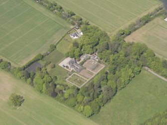 Oblique aerial view of Balmanno House, taken from the SSE.