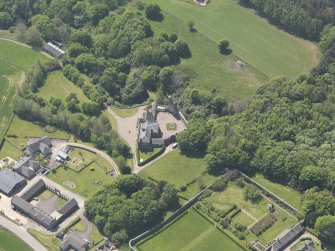 Oblique aerial view of Lauriston Castle, taken from the NNE.