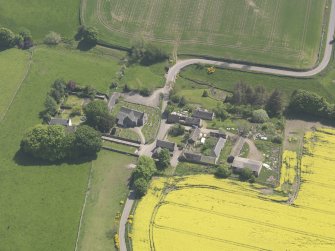 Oblique aerial view of Aberlemno Parish Church, taken from the NW.