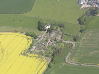 Oblique aerial view of Aberlemno Parish Church, taken from the SW.