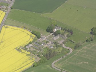 Oblique aerial view of Aberlemno Parish Church, taken from the S.