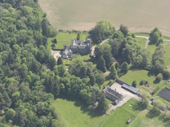 Oblique aerial view of Finavon Castle, taken from the NW.