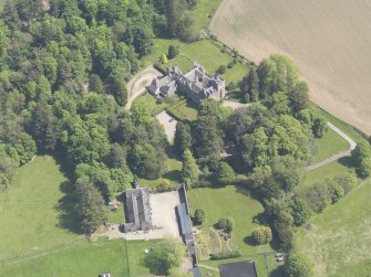 Oblique aerial view of Finavon Castle, taken from the W.