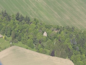 Oblique aerial view of Finavon Castle, taken from the SSW.