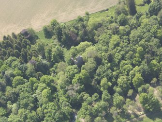 Oblique aerial view of Finavon Castle, taken from the NE.