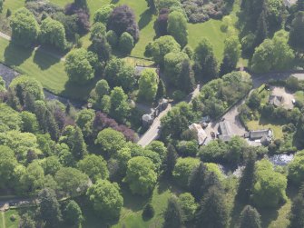 Oblique aerial view of Cortachy Bridge, taken from the N.