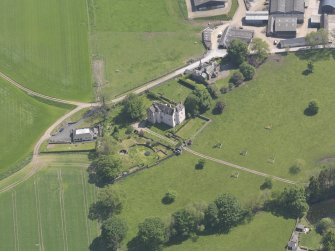 Oblique aerial view of Hatton Castle, taken from the NW.