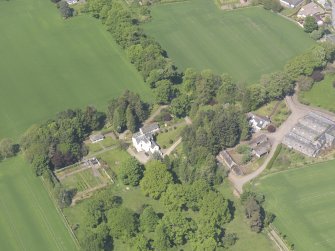 Oblique aerial view of Bannatyne House, taken from the S.