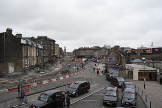 General view of Haymarket area and taxi rank from first floor window.