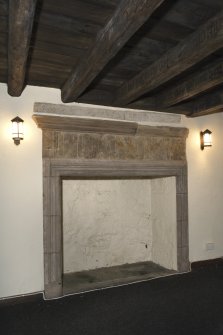 Interior, detail of fireplace, upper ground floor, NE house.