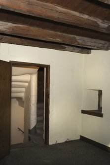 Interior, first floor, view of stairwell NE house.