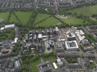 Oblique aerial view of the Quartermile Development, taken from the N.