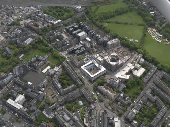 Oblique aerial view of the Quartermile Development, taken from the NW.
