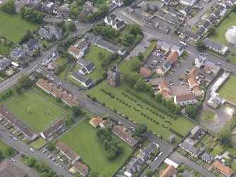 Oblique aerial view of Preston Tower, taken from the NNE.