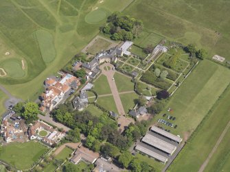 Oblique aerial view of Greywalls Country House, taken from the SW.