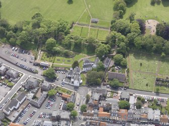 Oblique aerial view of North Berwick Wall Tower, taken from the N.