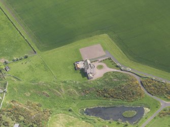Oblique aerial view of Fenton Tower, taken from the NW.