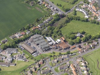 Oblique aerial view of Belhaven Brewery, taken from the E.
