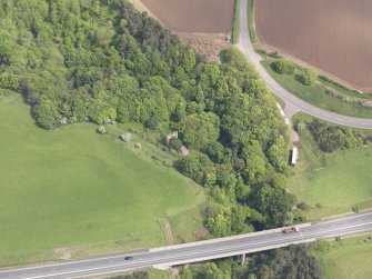 Oblique aerial view of Cockburnspath Tower, taken from the WSW.