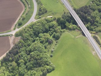 Oblique aerial view of Cockburnspath Tower, taken from the N.