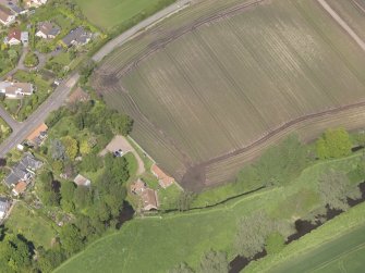 Oblique aerial view of Preston Mill, taken from the S.