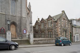 View of Trinity Church and Church Hall, 26 Castle Street, Rothesay, Bute, from NE