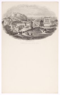 Illustrated letterhead with engraving titled 'Edinburgh from Calton Hilll'
Inscribed: 'Drawn & Engd by W Banks & Son, Edin'.

