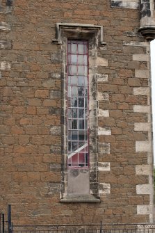 Detail of window to the right of the entrance on south east elevation.