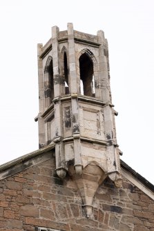 Detail of bell-cote to gablehead of south east elevation, taken from south.