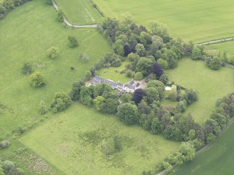 Oblique aerial view of Drummonie House, taken from the NW.