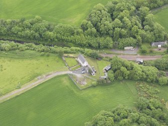 Oblique aerial view of Hilton Junction signal box, taken from the WNW.