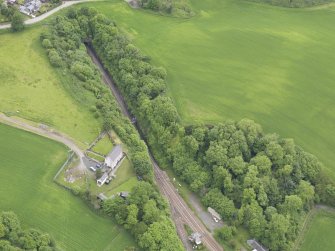 Oblique aerial view of Hilton Junction signal box, taken from the WSW.