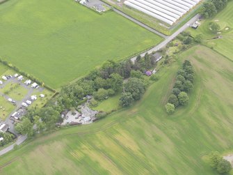 Oblique aerial view of Duncrub House dovecot, taken from the W.
